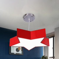 18"/23.5" W Kids LED Pendant Chandelier Red Star Light - Rebooters