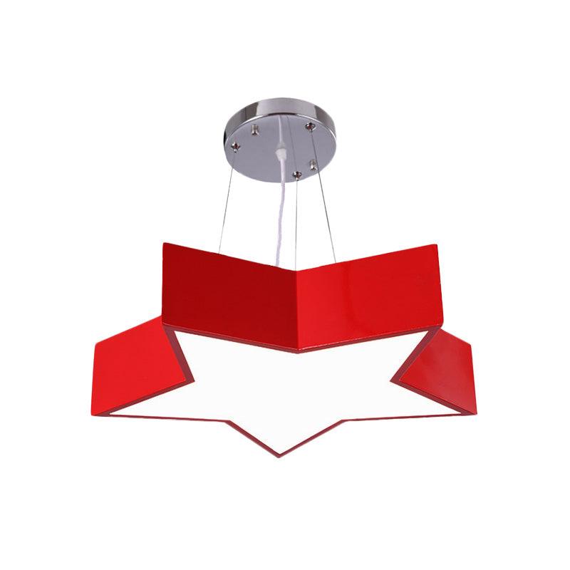 18"/23.5" W Kids LED Pendant Chandelier Red Star Light - Rebooters