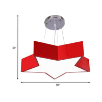 18"/23.5" W Kids LED Pendant Chandelier Red Star Light - Rebooters