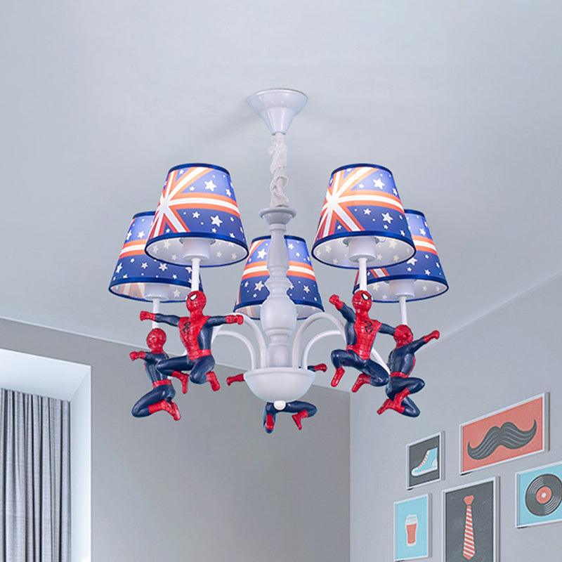 5-Bulb Bedroom Chandelier Lamp Kids Blue Pendant Lighting - Rebooters