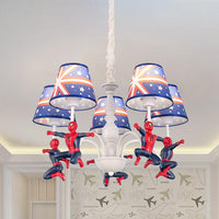 5-Bulb Bedroom Chandelier Lamp Kids Blue Pendant Lighting - Rebooters