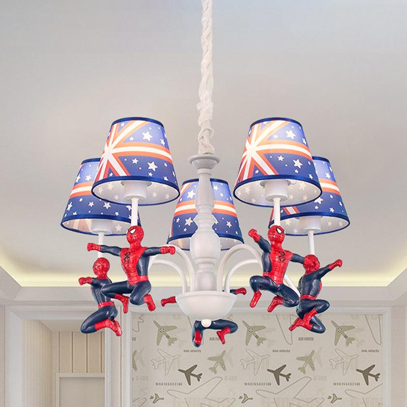 5-Bulb Bedroom Chandelier Lamp Kids Blue Pendant Lighting - Rebooters