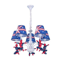 5-Bulb Bedroom Chandelier Lamp Kids Blue Pendant Lighting - Rebooters