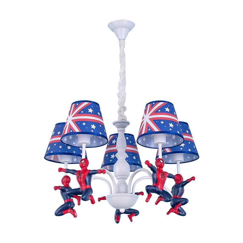 5-Bulb Bedroom Chandelier Lamp Kids Blue Pendant Lighting - Rebooters