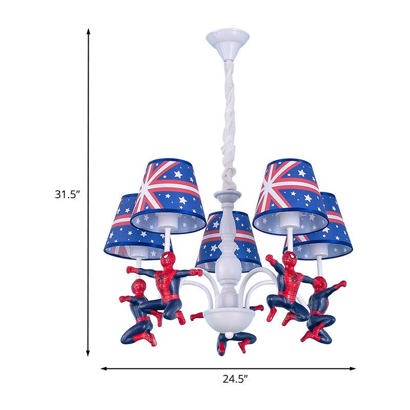 5-Bulb Bedroom Chandelier Lamp Kids Blue Pendant Lighting - Rebooters