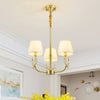 Tapered Fabric Chandelier Colonialism 3/6/8 Lights Gold Pendant - Rebooters