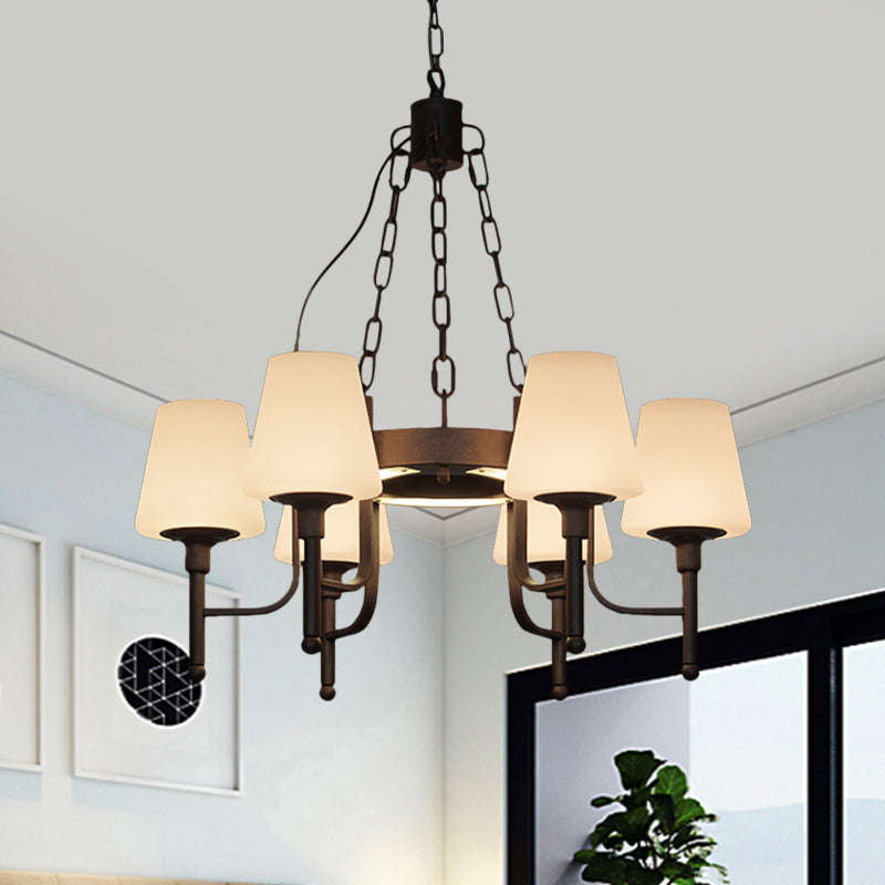 Traditional Tapered Chandelier Pendant Light 6 Heads in Rust - Rebooters