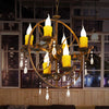 6-Bulb Pendant Chandelier Vintage Candle Iron Hanging Light - Rebooters