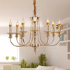 Candelabra Living Room Chandelier Light Fixture Colonialist Metal 10 Lights Gold Drop Pendant - Rebooters