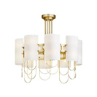 16-Light Drum Shaped Chandelier White-Gold Marble Lamp - Rebooters