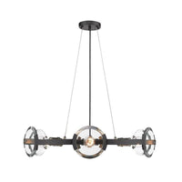 4/6 Lights Circular Pendant Chandelier Farmhouse Black Metallic Ceiling Light - Rebooters