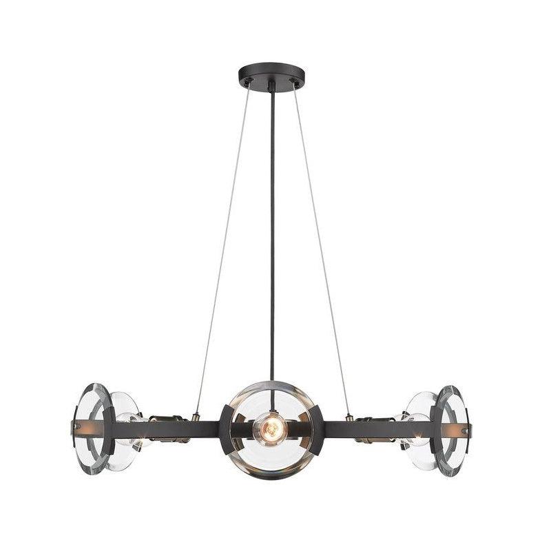 4/6 Lights Circular Pendant Chandelier Farmhouse Black Metallic Ceiling Light - Rebooters