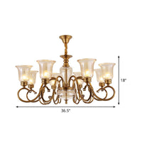 Bell Living Room Chandelier Lamp Farmhouse Clear Glass 3 Lights - Rebooters