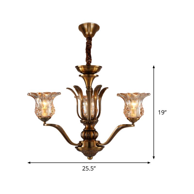 Flower Clear Glass Pendant Chandelier Rural 3/6/8 Heads - Rebooters