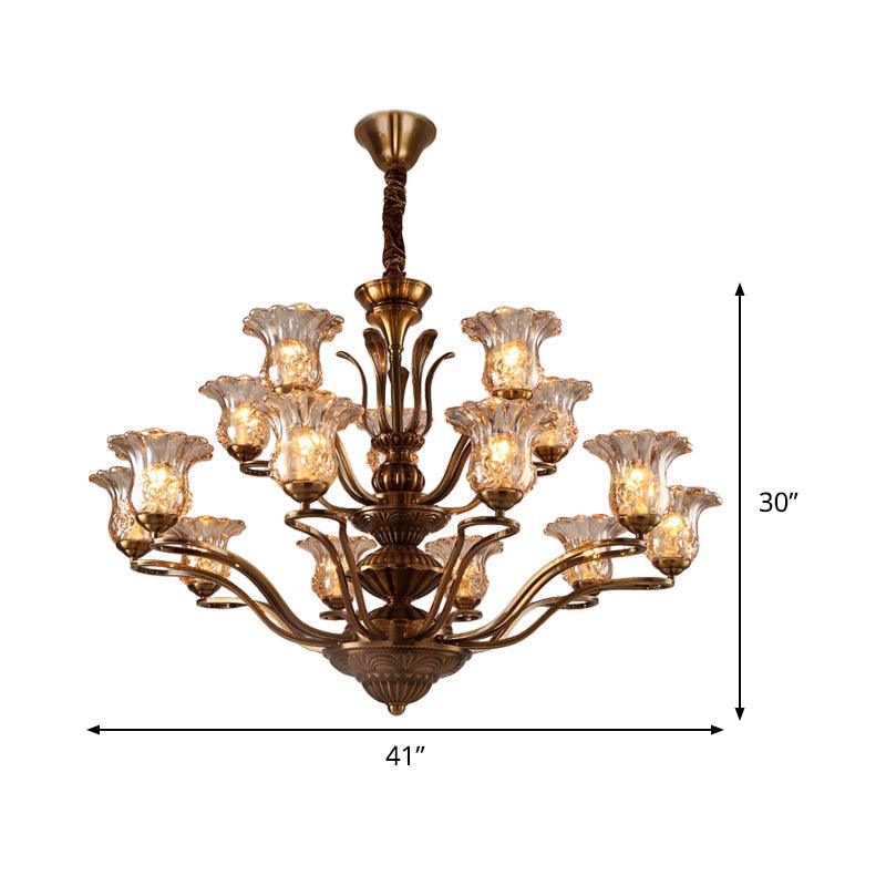 Flower Clear Glass Pendant Chandelier Rural 3/6/8 Heads - Rebooters