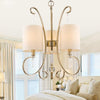 Gold Cylinder Chandelier Light Fixture Traditional Fabric Lamp - Rebooters
