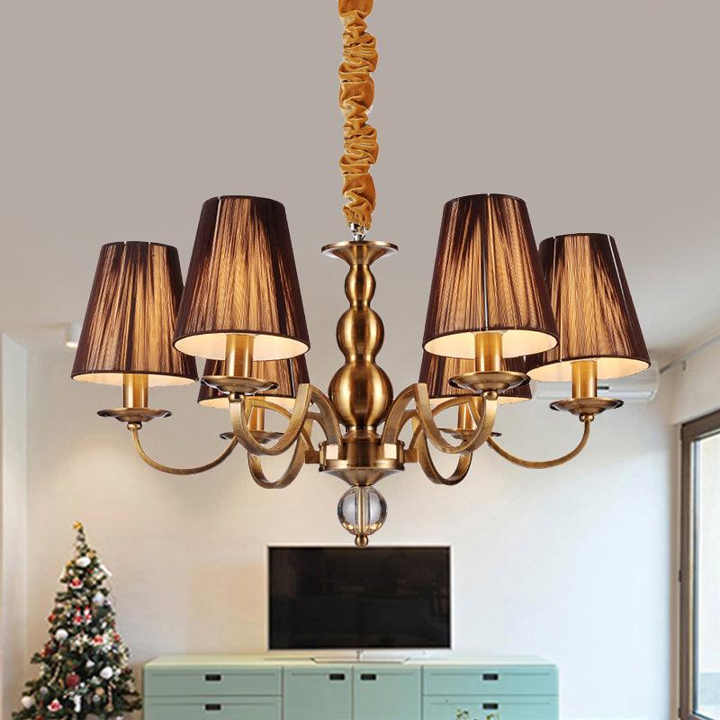 6/8-Bulb Conical Chandelier Lighting Fixture Gold Pendant Lamp - Rebooters
