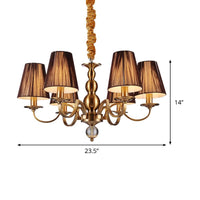 6/8-Bulb Conical Chandelier Lighting Fixture Gold Pendant Lamp - Rebooters