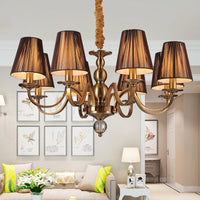 6/8-Bulb Conical Chandelier Lighting Fixture Gold Pendant Lamp - Rebooters