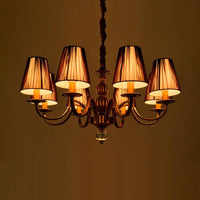 6/8-Bulb Conical Chandelier Lighting Fixture Gold Pendant Lamp - Rebooters