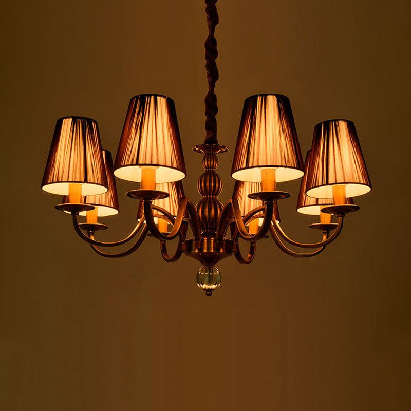 6/8-Bulb Conical Chandelier Lighting Fixture Gold Pendant Lamp - Rebooters