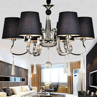 6/8 Heads Metal Suspension Lamp Country Conic Fabric Chandelier - Rebooters