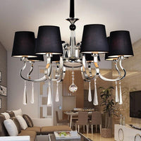 6/8 Heads Metal Suspension Lamp Country Conic Fabric Chandelier - Rebooters