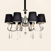 6/8 Heads Metal Suspension Lamp Country Conic Fabric Chandelier - Rebooters