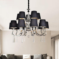 6/8 Heads Metal Suspension Lamp Country Conic Fabric Chandelier - Rebooters