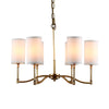 Gold Tubular Pendant Chandelier Colonial Style 6/9 Bulb Lighting - Rebooters