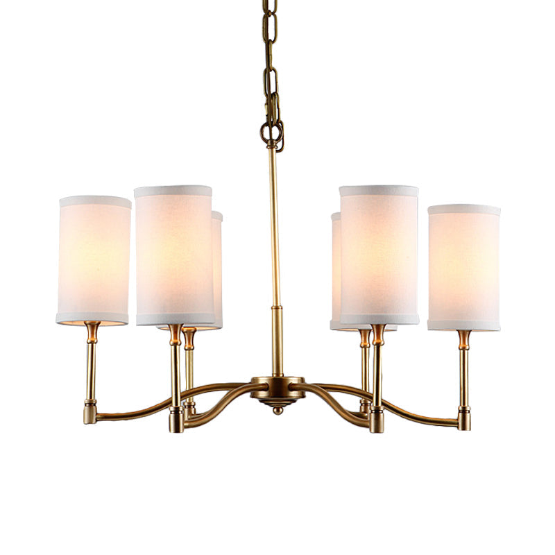 Gold Tubular Pendant Chandelier Colonial Style 6/9 Bulb Lighting - Rebooters