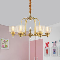 Prismatic Glass Gold Hanging Chandelier Bowl Shade Light - Rebooters