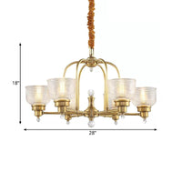 Prismatic Glass Gold Hanging Chandelier Bowl Shade Light - Rebooters