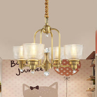 Prismatic Glass Gold Hanging Chandelier Bowl Shade Light - Rebooters