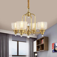 Prismatic Glass Gold Hanging Chandelier Bowl Shade Light - Rebooters