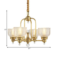 Prismatic Glass Gold Hanging Chandelier Bowl Shade Light - Rebooters