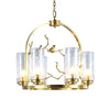Colonial Cylinder Chandelier 6/8-Head Clear Glass Light - Rebooters