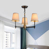 Cone Fabric Pendant Chandelier Country 3/6/8 Heads Black Ceiling Light - Rebooters