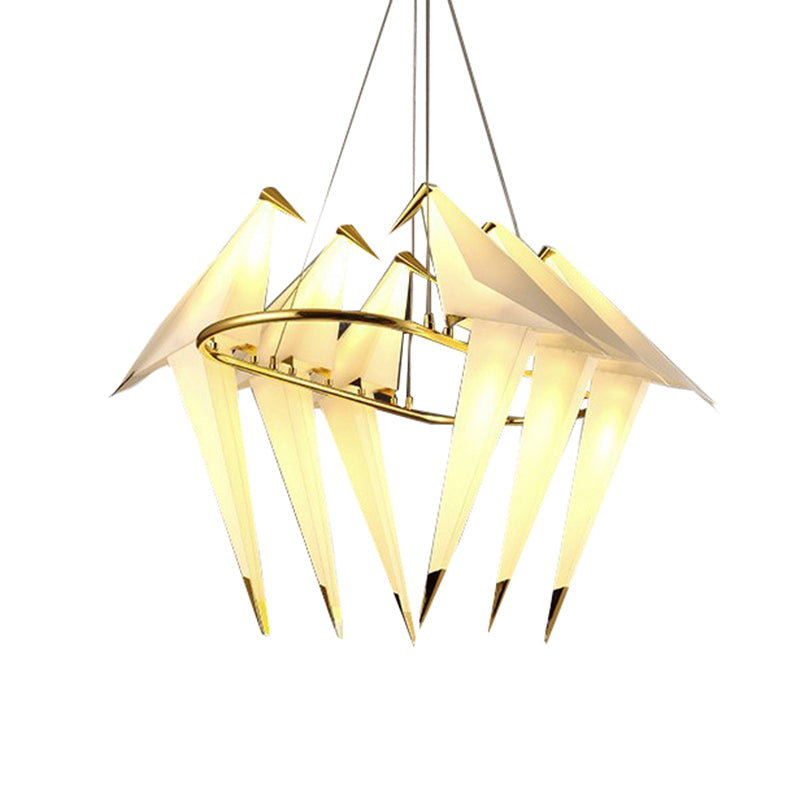 White Bird Shade Chandelier Light Fixture Modernism Style - Rebooters