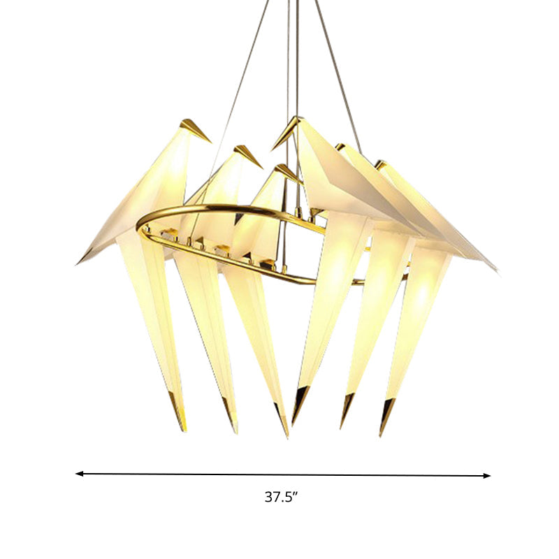 White Bird Shade Chandelier Light Fixture Modernism Style - Rebooters