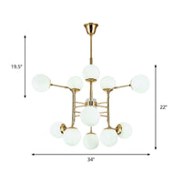 12/16/24 Lights Chandelier Contemporary Gold Hanging Lamp - Rebooters
