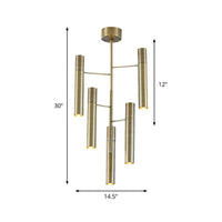 6/10 Heads Hallway Chandelier Lighting Modern Gold Lamp - Rebooters