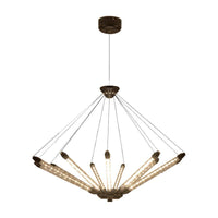 7/11 Lights Chandelier Pendant Light Post Modern Black Gold - Rebooters