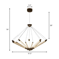 7/11 Lights Chandelier Pendant Light Post Modern Black Gold - Rebooters