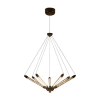 7/11 Lights Chandelier Pendant Light Post Modern Black Gold - Rebooters