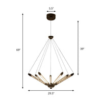 7/11 Lights Chandelier Pendant Light Post Modern Black Gold - Rebooters