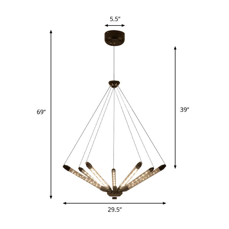 7/11 Lights Chandelier Pendant Light Post Modern Black Gold - Rebooters