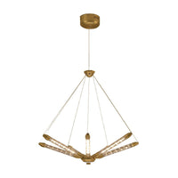 7/11 Lights Chandelier Pendant Light Post Modern Black Gold - Rebooters