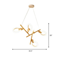 3/5/6 Lights Kitchen Ceiling Light with Branch Acrylic Shade - Rebooters