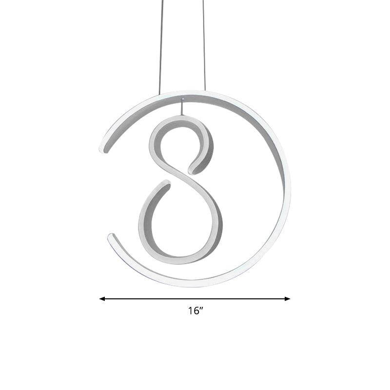 6/7/8-Shaped Drop Pendant Simple Acrylic White Chandelier - Rebooters